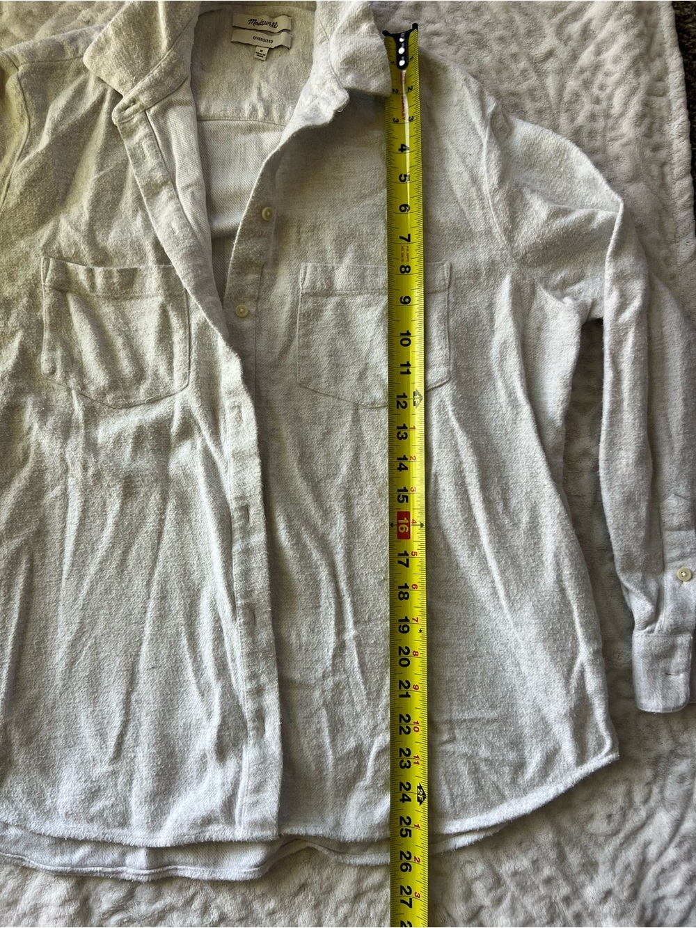 Madewell Oversized Button Front Shirt Women’s Medium White 100% Cotton - Picture 6 of 10